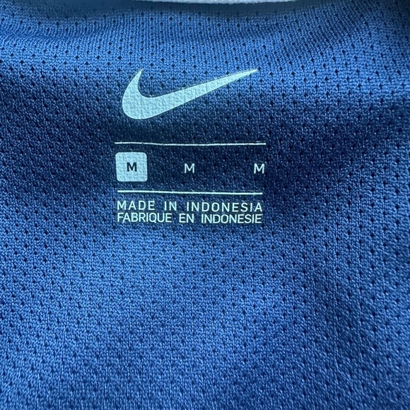 Nike Blue Windbreaker Jacket with Mock Neck (Unisex) - Picture 9 of 9